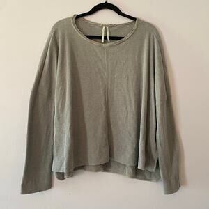 Anthropologie Women's Large Thermal Flowy Boho Long Sleeve Top Shirt Oversized
